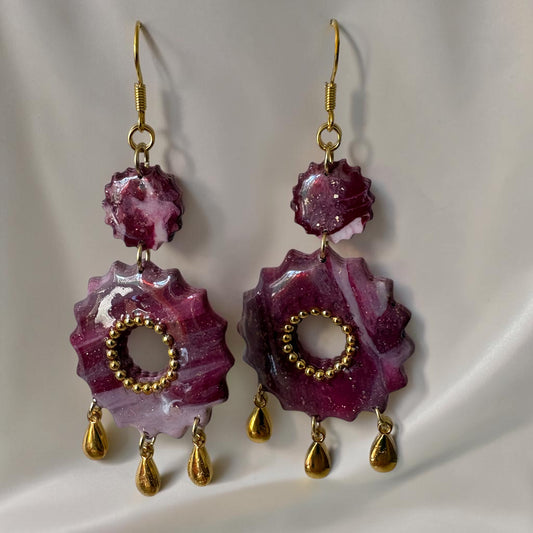 Boucles D'oreilles Artisanales Rosace