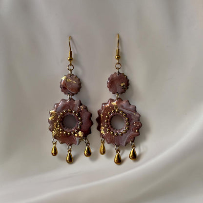 Boucles D'oreilles Artisanales Rosace