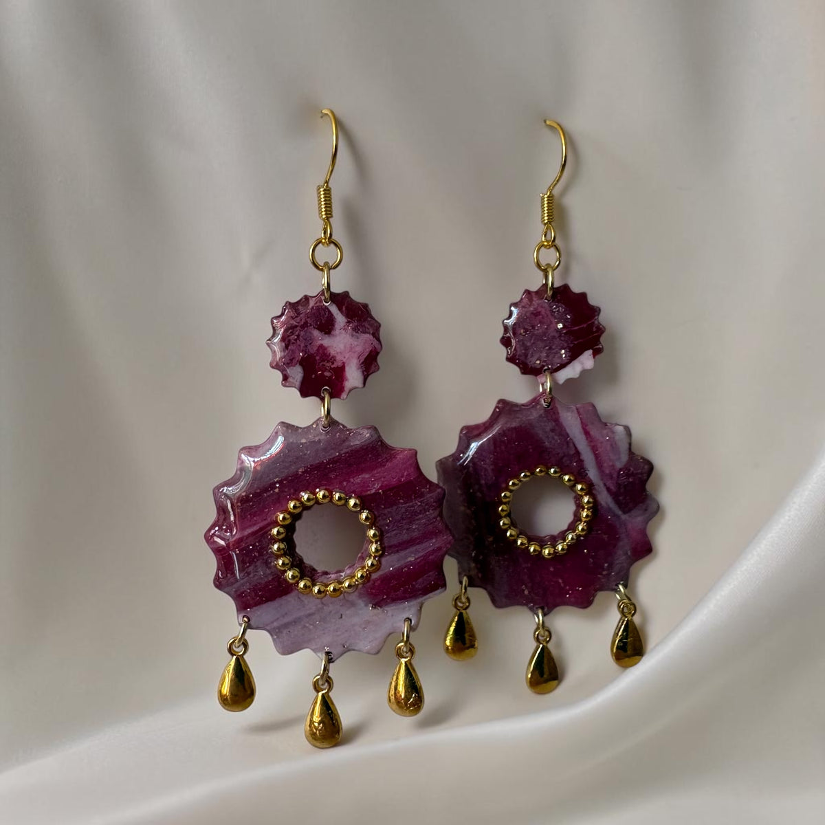 Boucles D'oreilles Artisanales Rosace