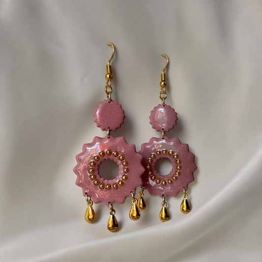 Boucles D'oreilles Artisanales Rosace