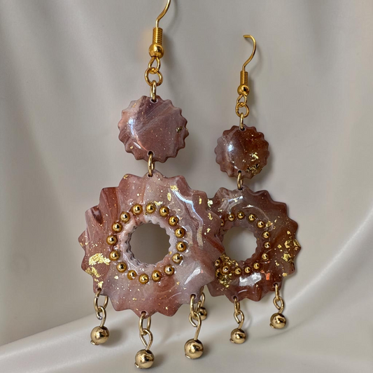 Boucles D'oreilles Artisanales Rosace