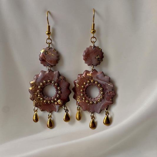 Boucles D'oreilles Artisanales Rosace