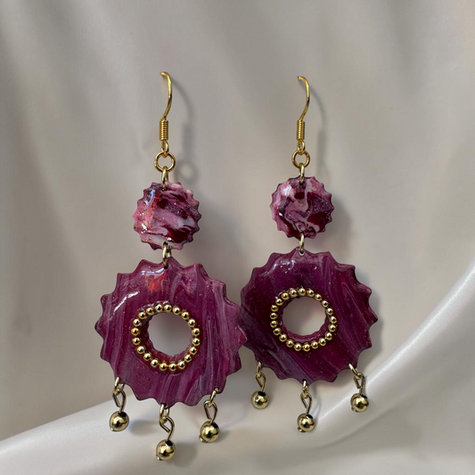 Boucles D'oreilles Artisanales Rosace