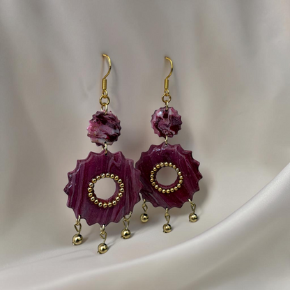 Boucles D'oreilles Artisanales Rosace